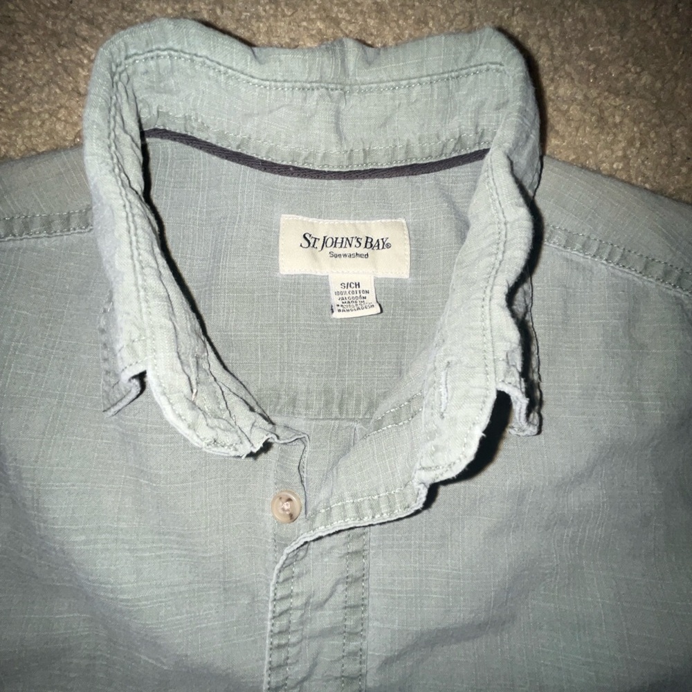 St. John's Bay Men's Casual Blue Button Down Shirt